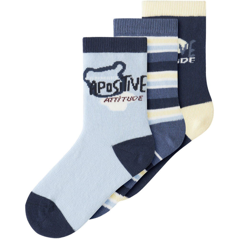 Køb Name It Blue Fog Nmmdarvin 3P Strømper