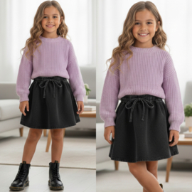 Comfy fit denim skirt - zwart