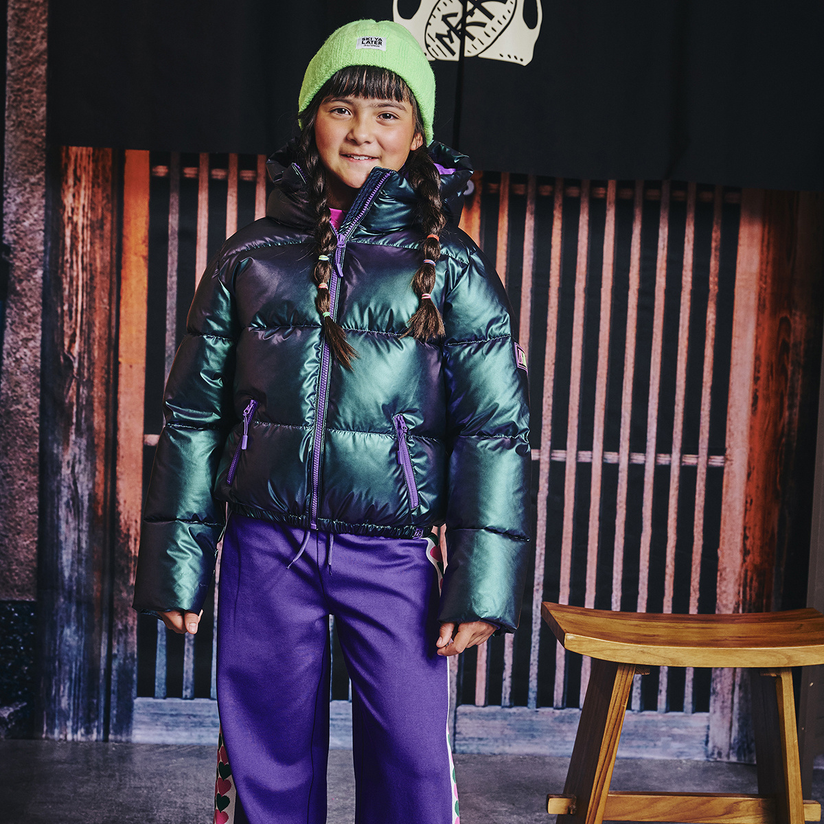 Z8 kids Winterjas Melita metallic disco