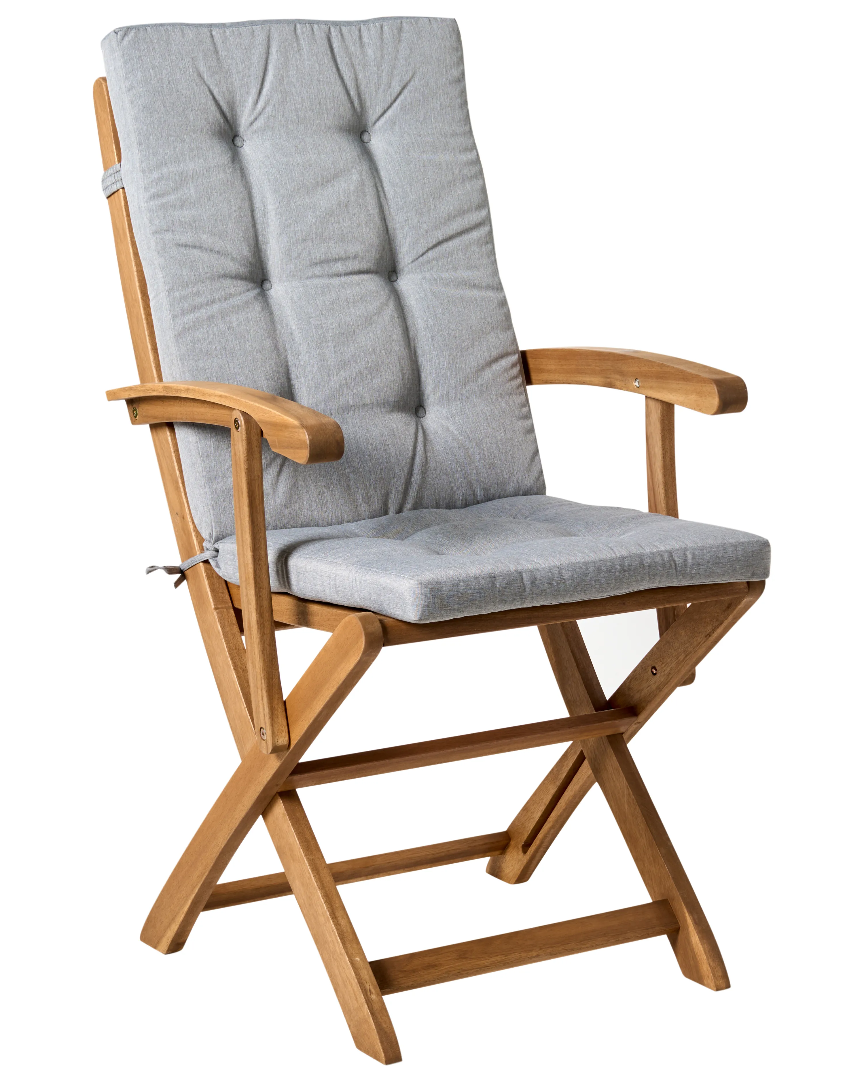 Set van 2 stoelen met zitkussen MAUI PREMIUM Acaciahout Grijs melange