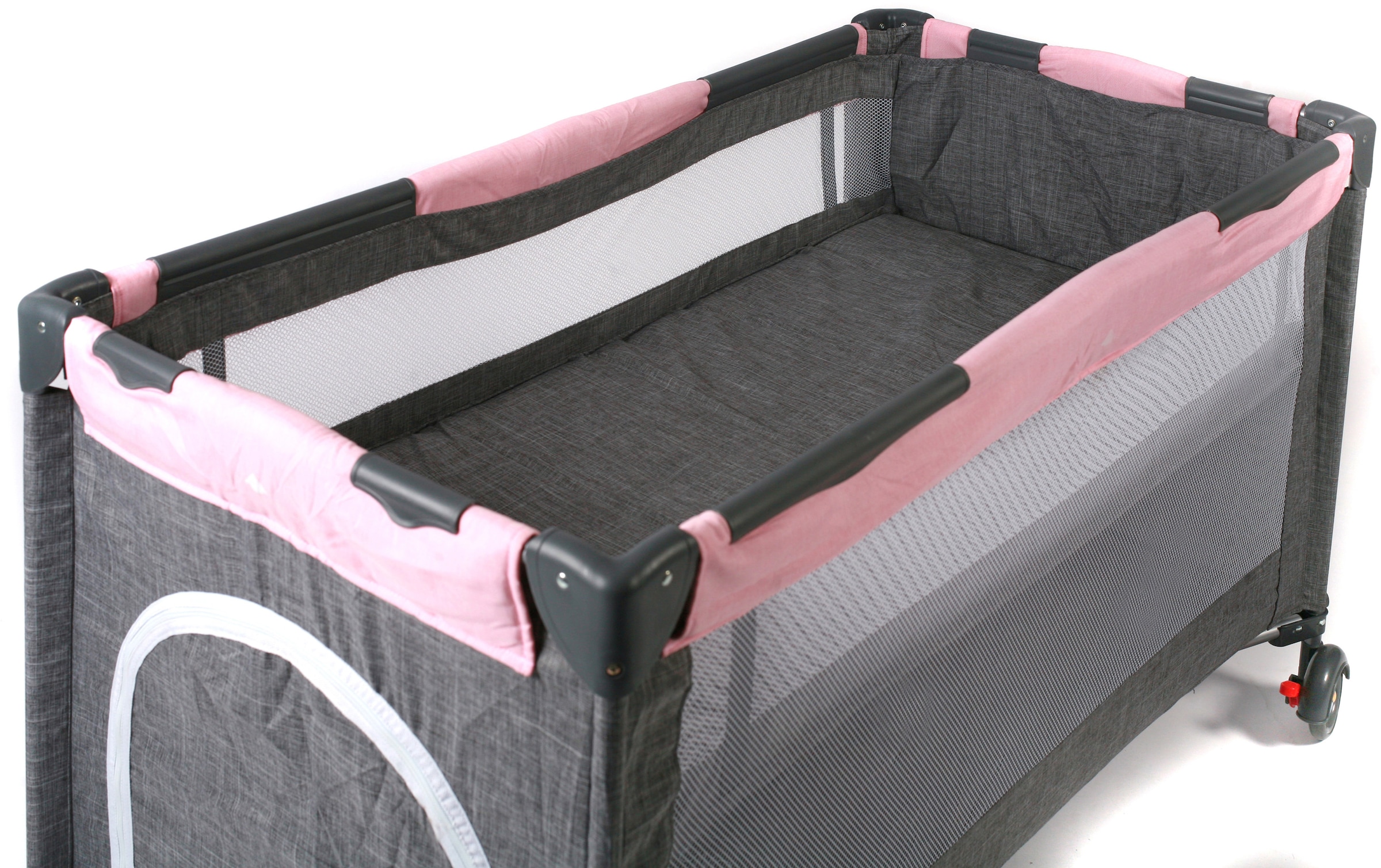 CHIC4BABY Baby-Reisebett »Luxus, Melange Rosa« inkl. Transporttasche