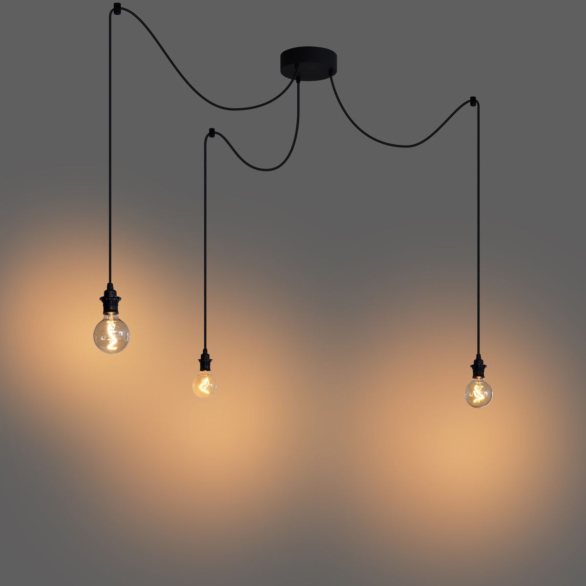 Buiten hanglamp zwart 3-lichts IP44 - Cava
