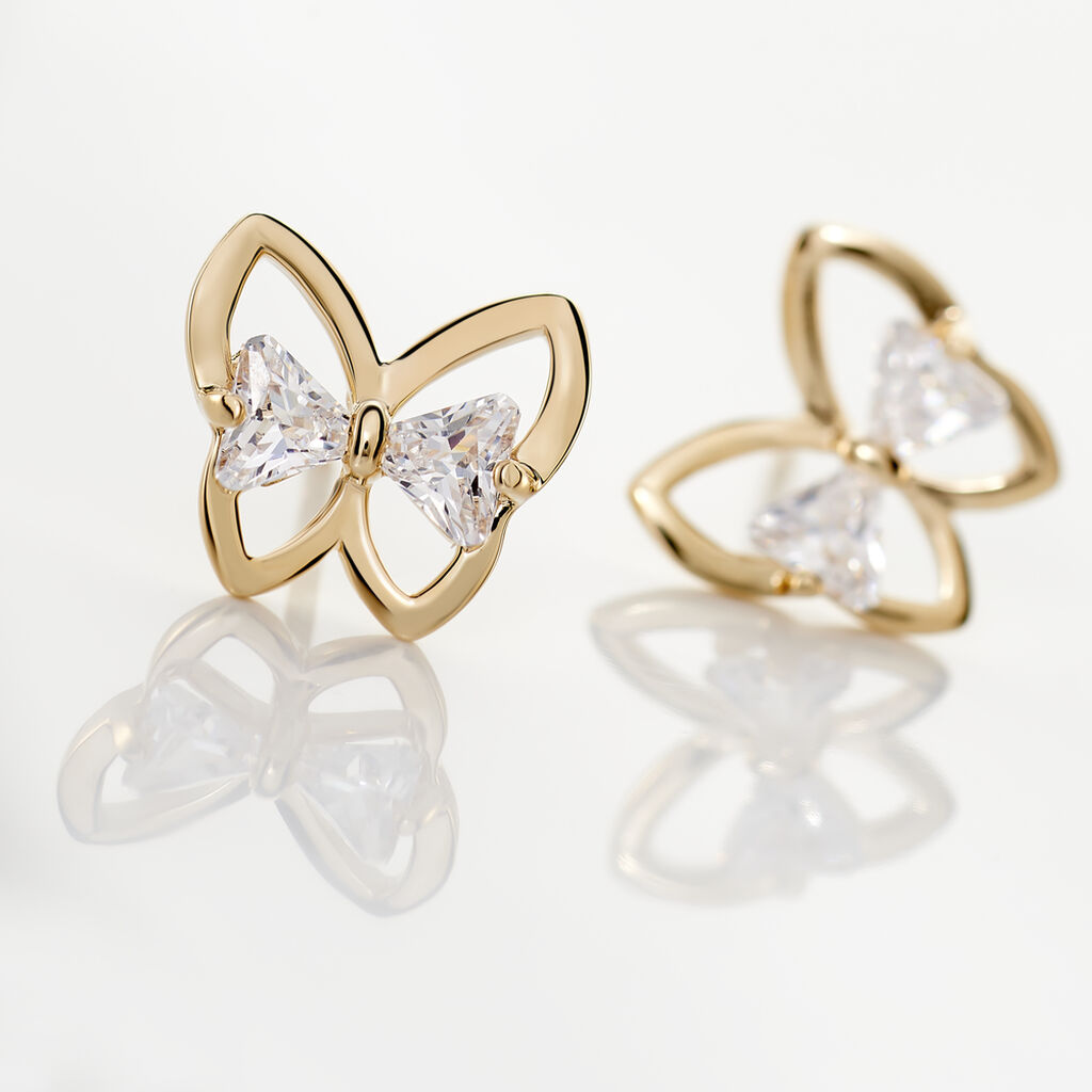 Boucles D'oreilles Pendantes Jelissa Plaqué Or Oxyde De Zirconium