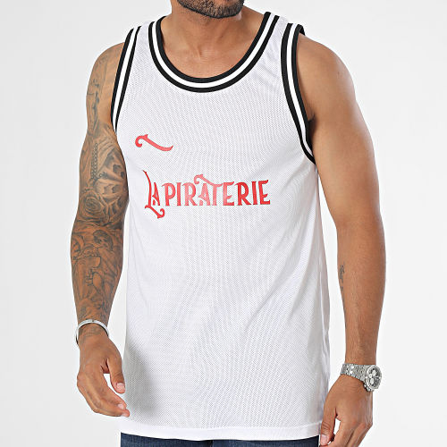 Débardeur Pirate 10 Blanc Rouge