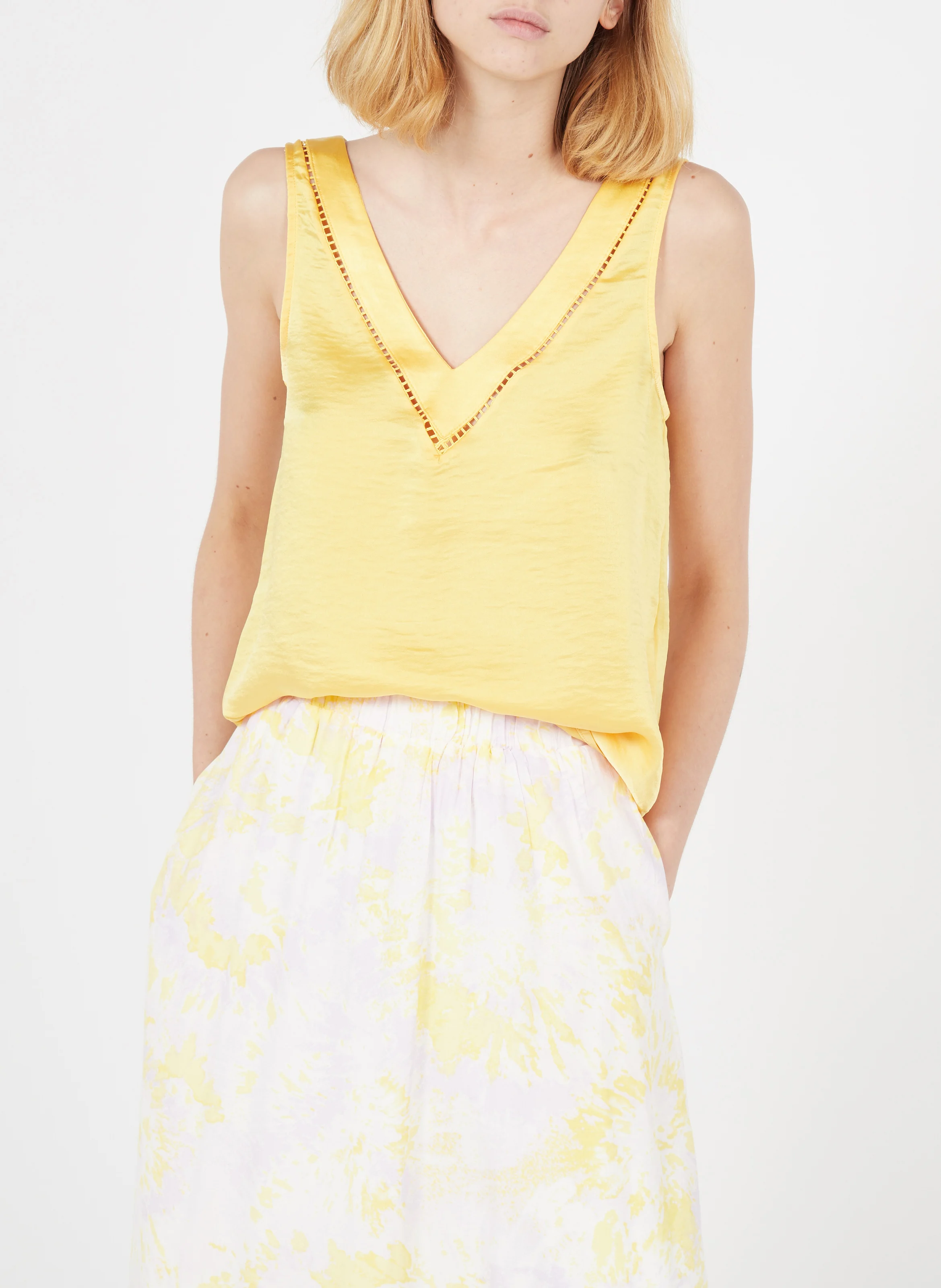 Top col V | Jaune