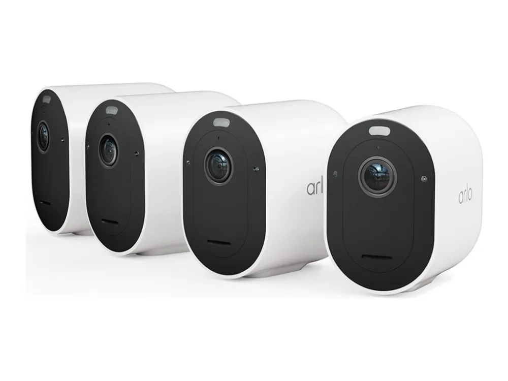 Arlo Pro 5 - Netværksovervågningskamera - udendørs - vejrbestandig - farve (Dag/nat) - 2688 x 1520 - audio - trådløs - WiFi (pakke med 4)