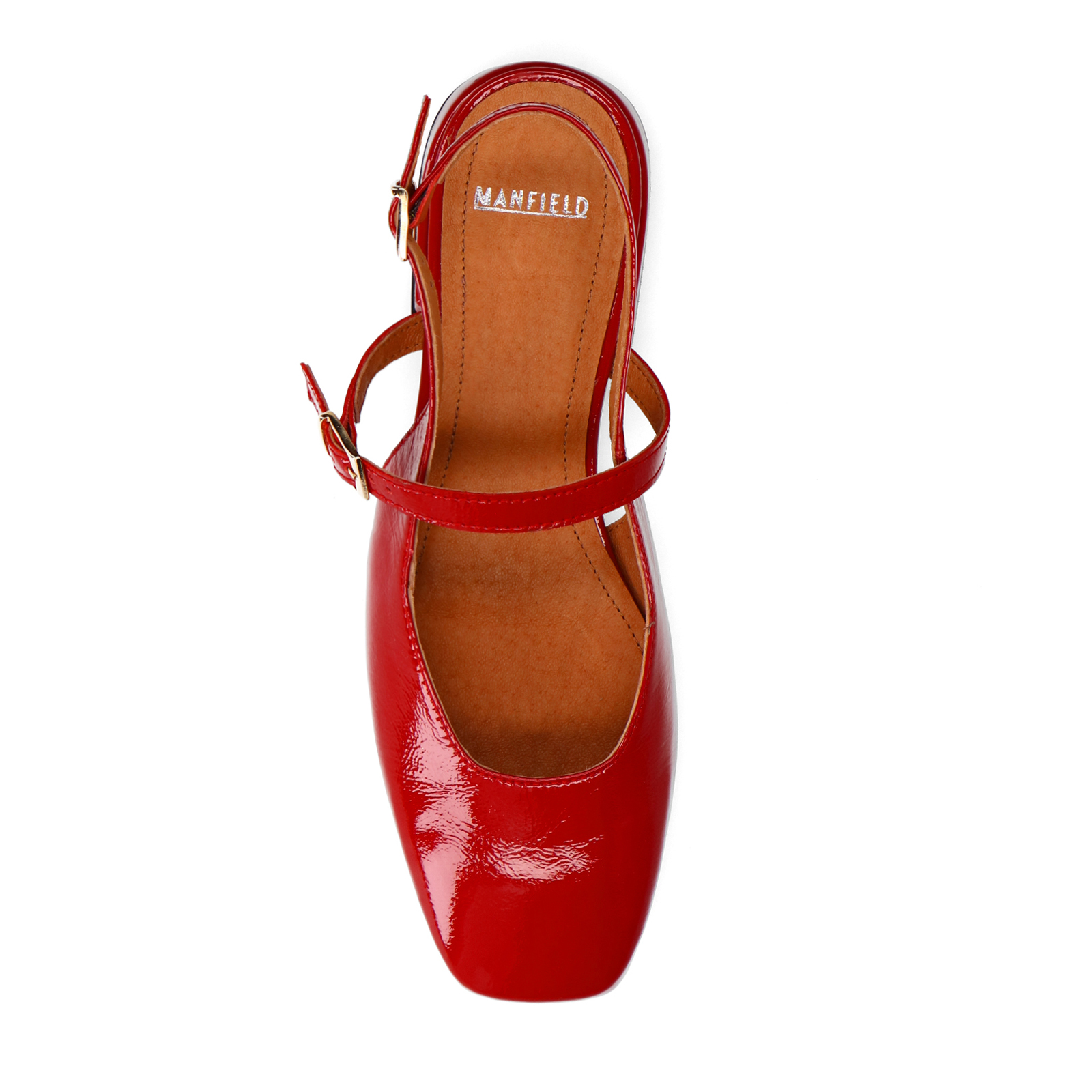 Rode lakleren slingbacks