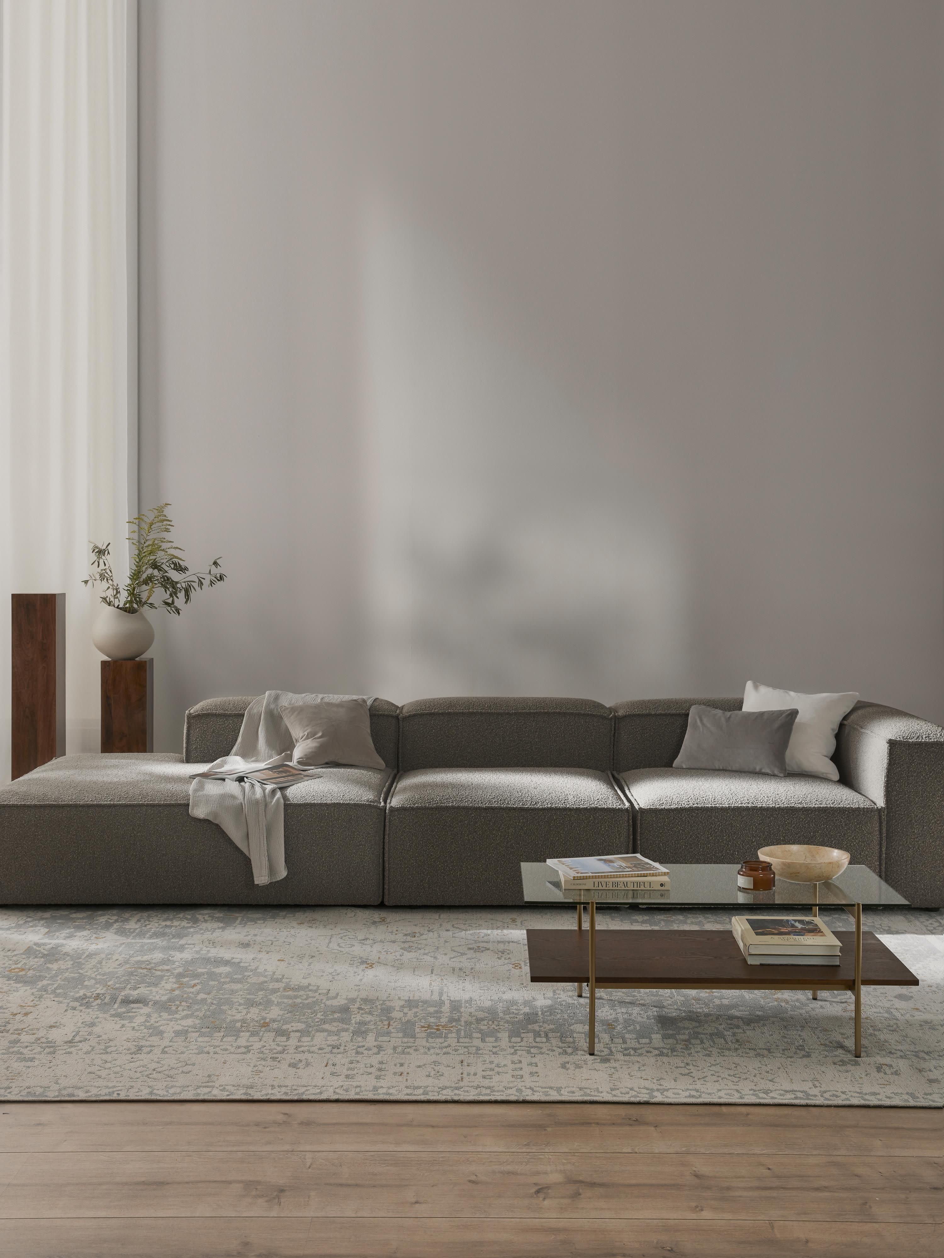 Modulaire XL chaise longue Lennon uit bouclé