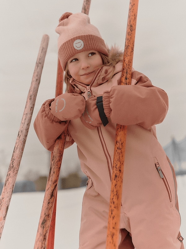 Viking Kids Toasty Beanie Wool POM POM<br>Lue i 100% merinoull og bomullsfôr med vindtett ørebeskyttelse