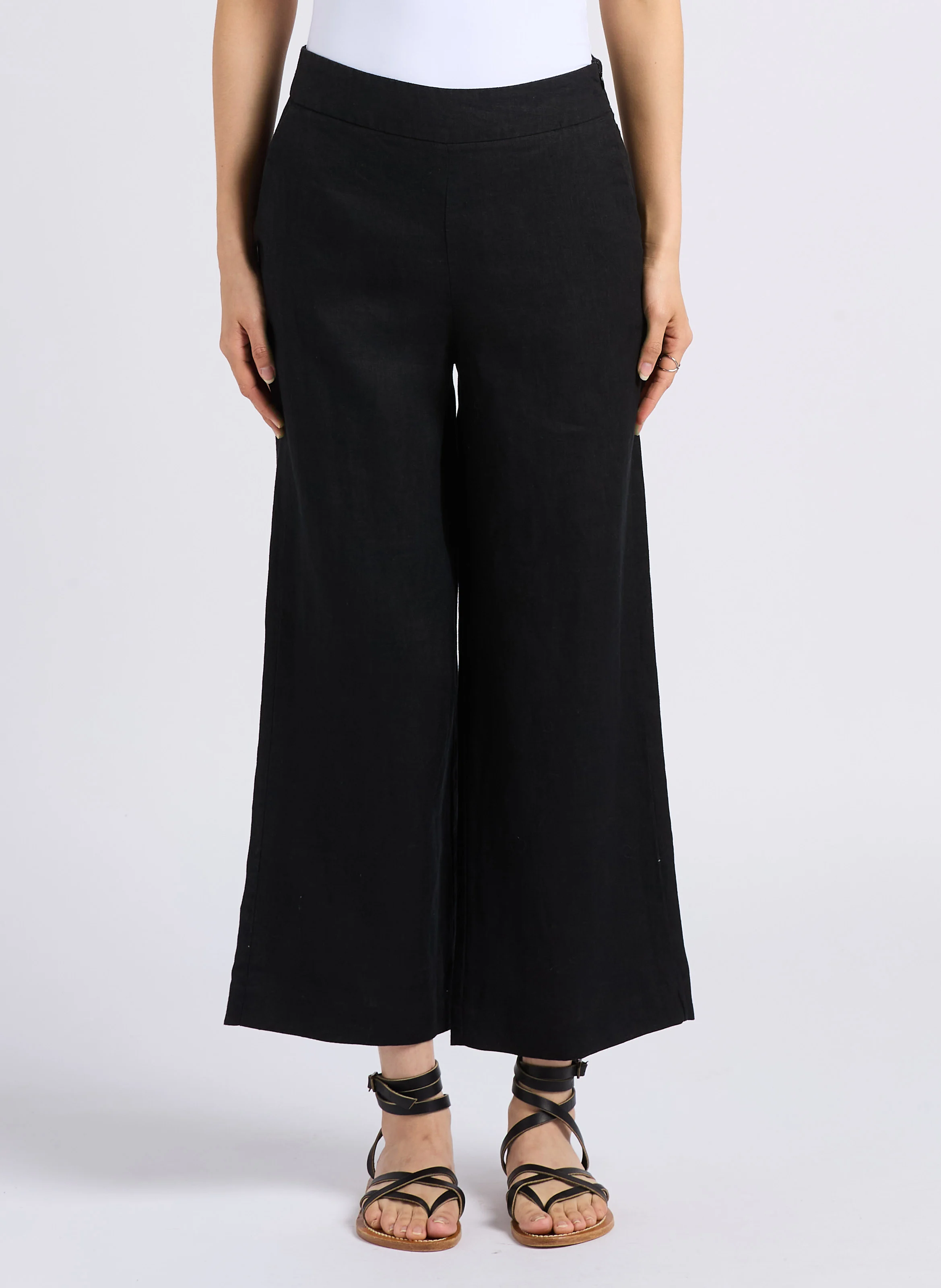 PIO - Pantalon droit en lin| Noir