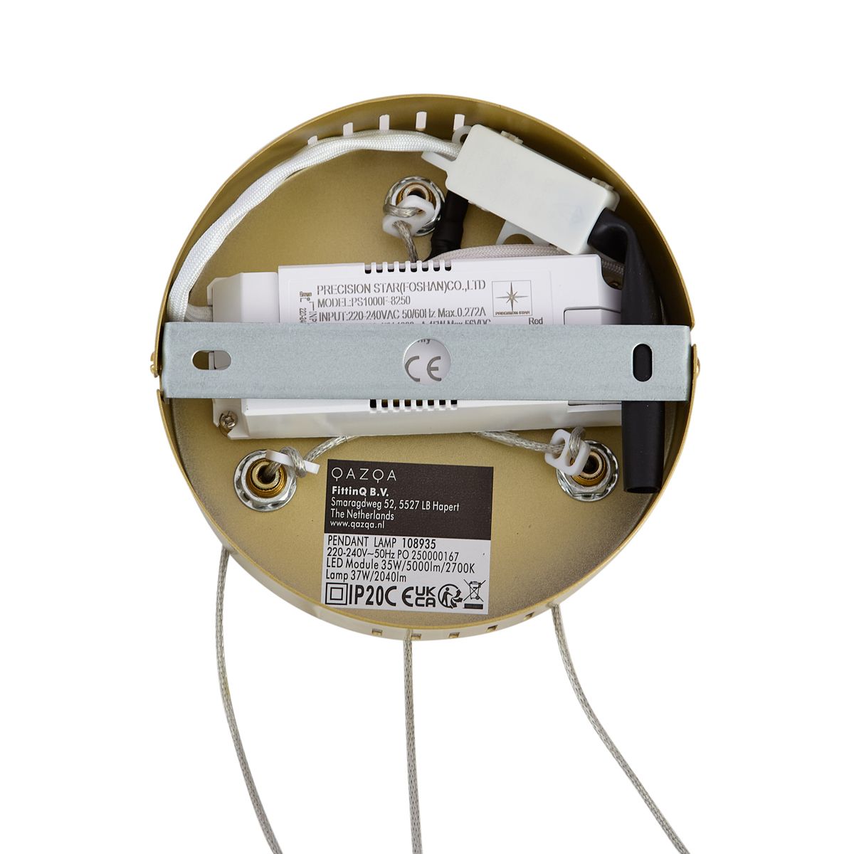 Design hanglamp goud rond 3-staps dimbaar - Krisscross