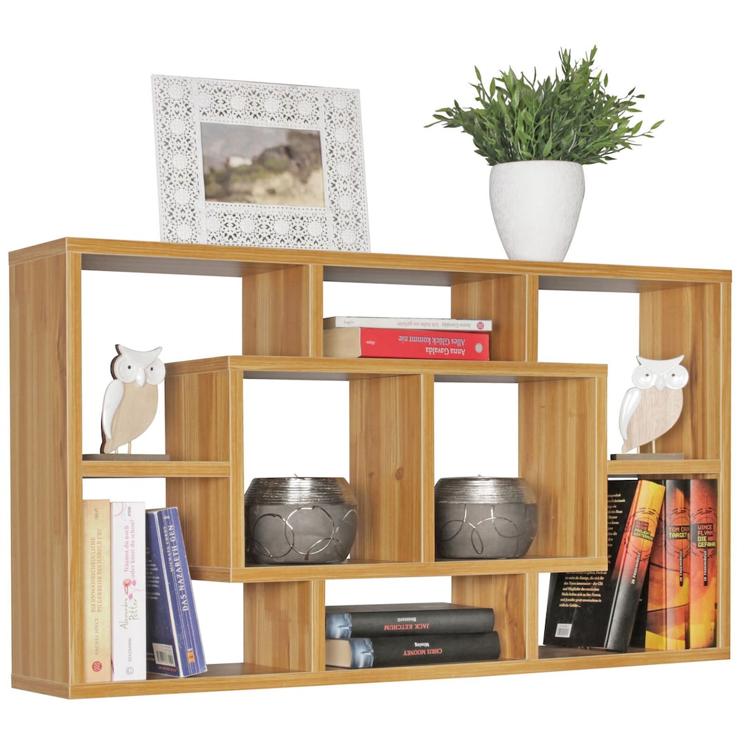 Wandregal 85 x 48 x 16 cm Buche-Dekor