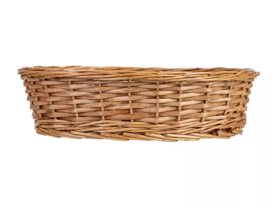 Panier ovale en osier marron 34x28x9,5h cm
