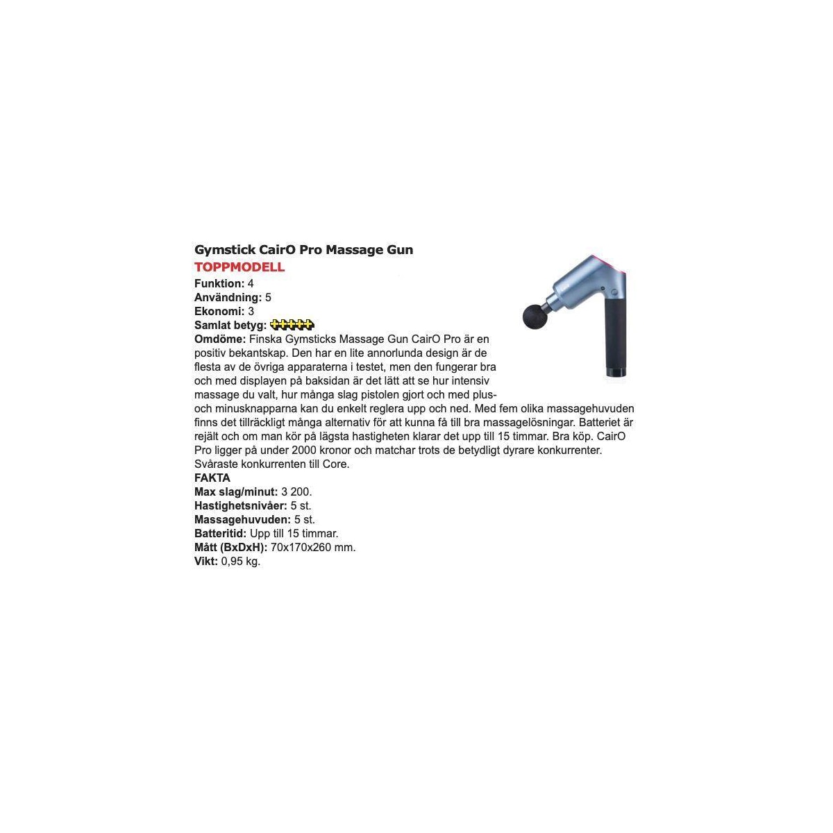 Gymstick Massage Gun CairO Pro