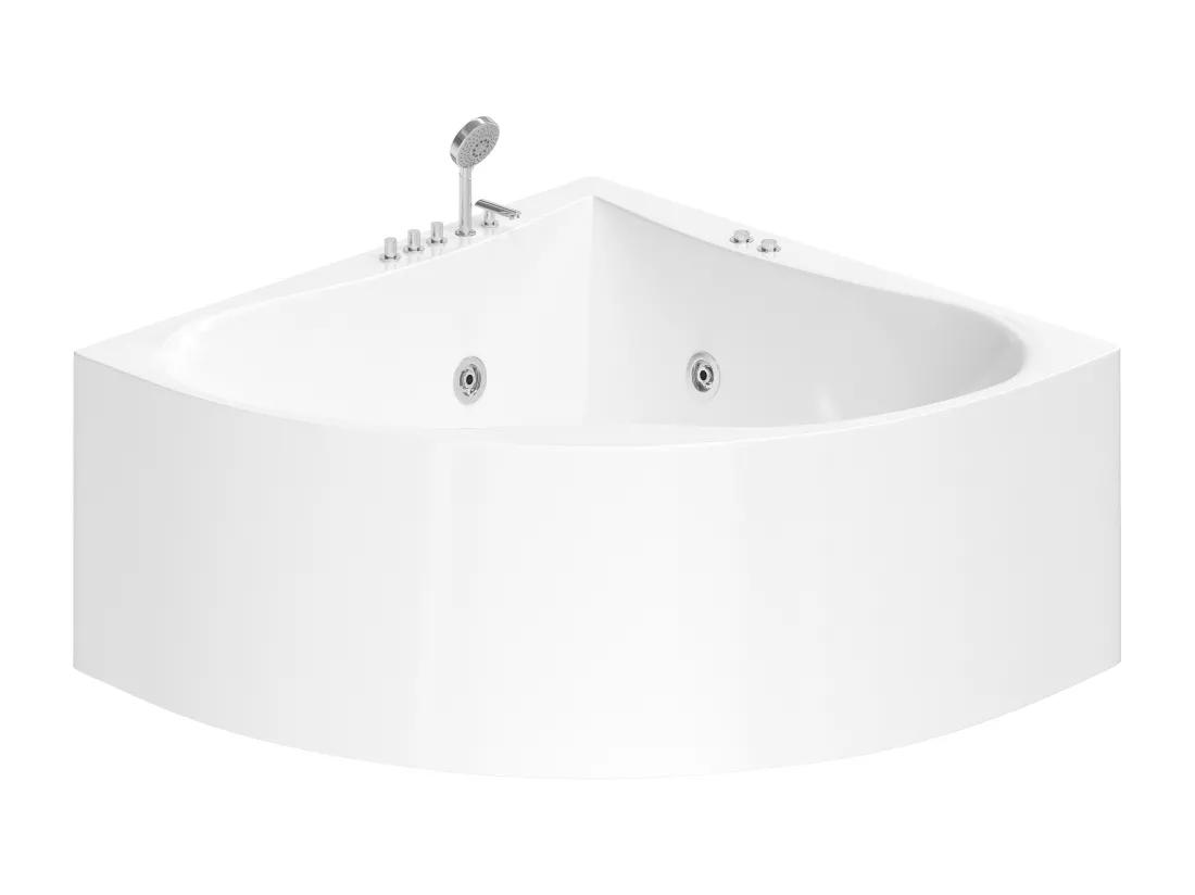 Baignoire balnéo d'angle AGYNESS - 263L - 135*135*57 cm