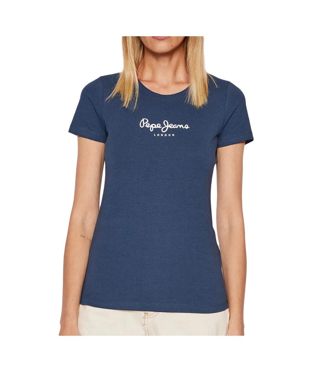 T-shirt Marine Femme Pepe Jeans New Virginia