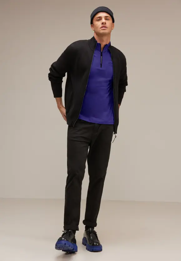 Langarmshirt mit Zipper - brilliant true blue