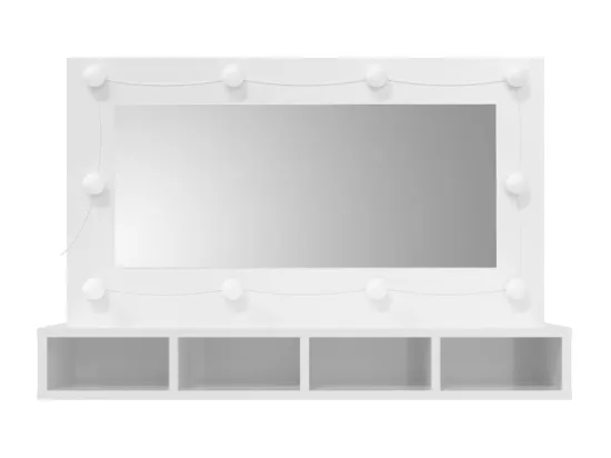 Armoire à miroir avec LED Blanc brillant 90x31,5x62 cm