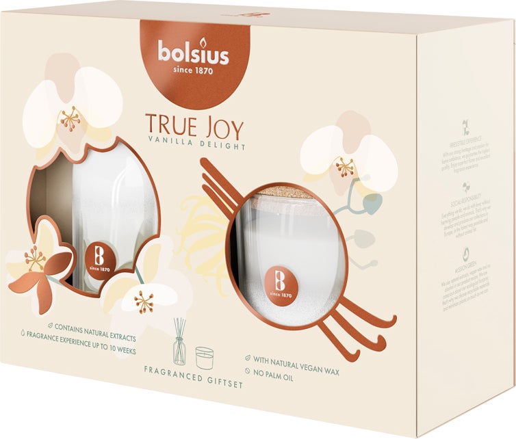 Bolsius geurset True Joy Vanille 9,2 x 20,2 x 15,1 cm