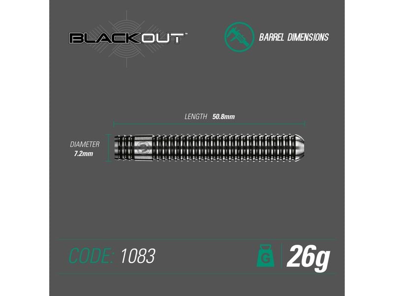 Winmau Dartpfeile Steeldart Blackout 3 Stück Dartpfeile entworfen mit Hilfe 3D-Modeling-Technologie