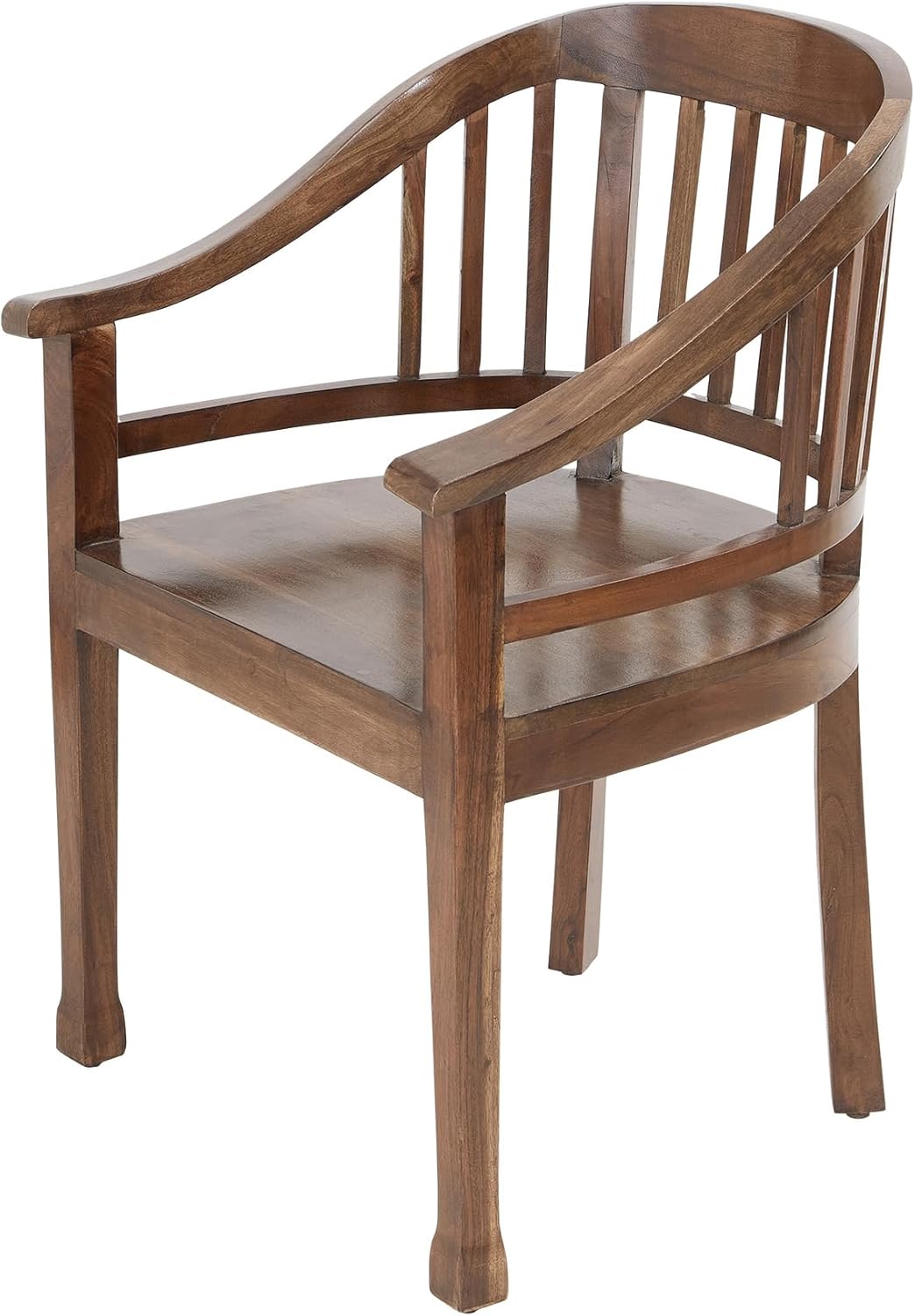 BUTLERS antiker Holzstuhl aus edlem Akazien- und Mangoholz | Stühle für Esszimmer | Armlehnstuhl für Wohnzimmer in Dunkelbraun