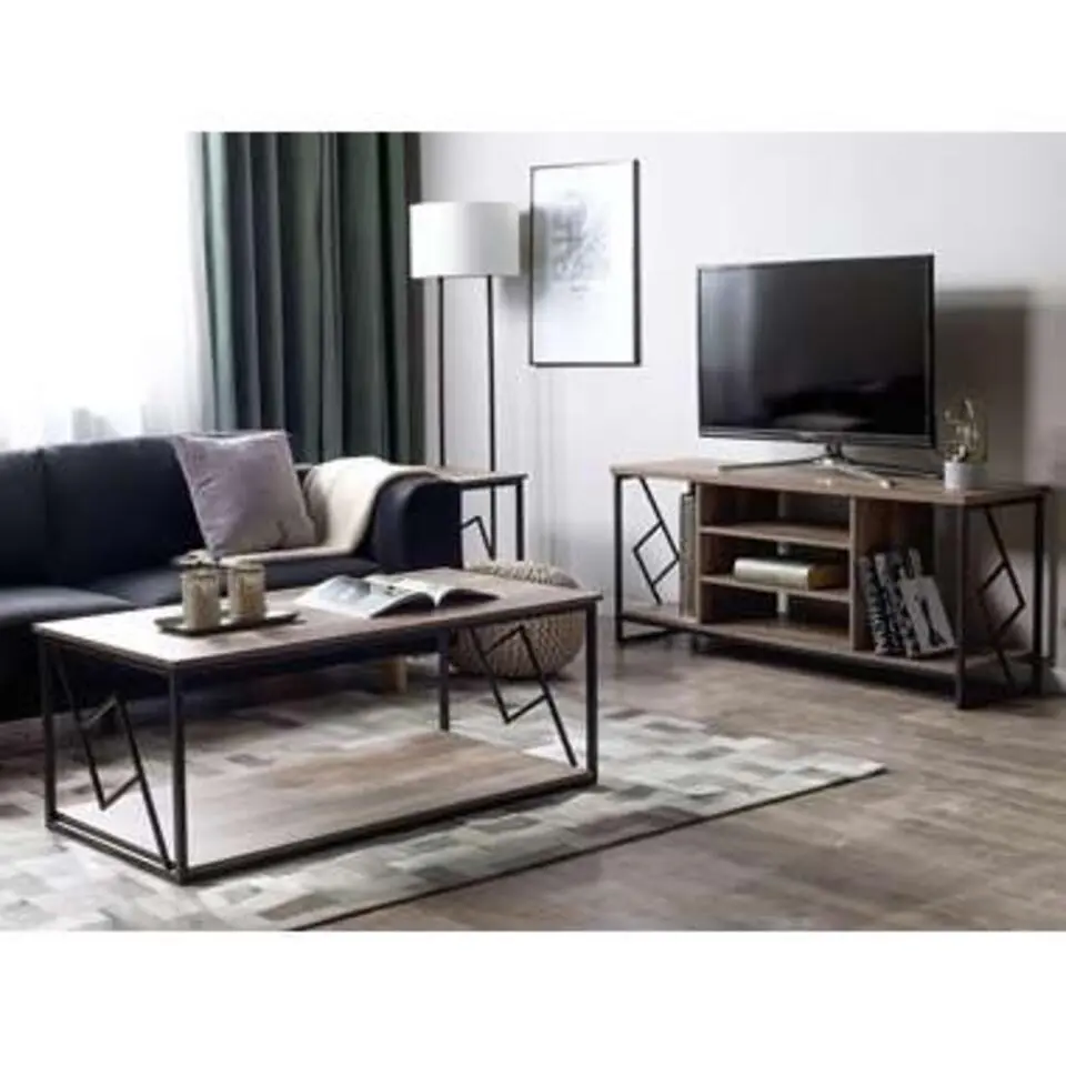 FORRES - TV-meubel - Donkere houtkleur - Spaanplaat