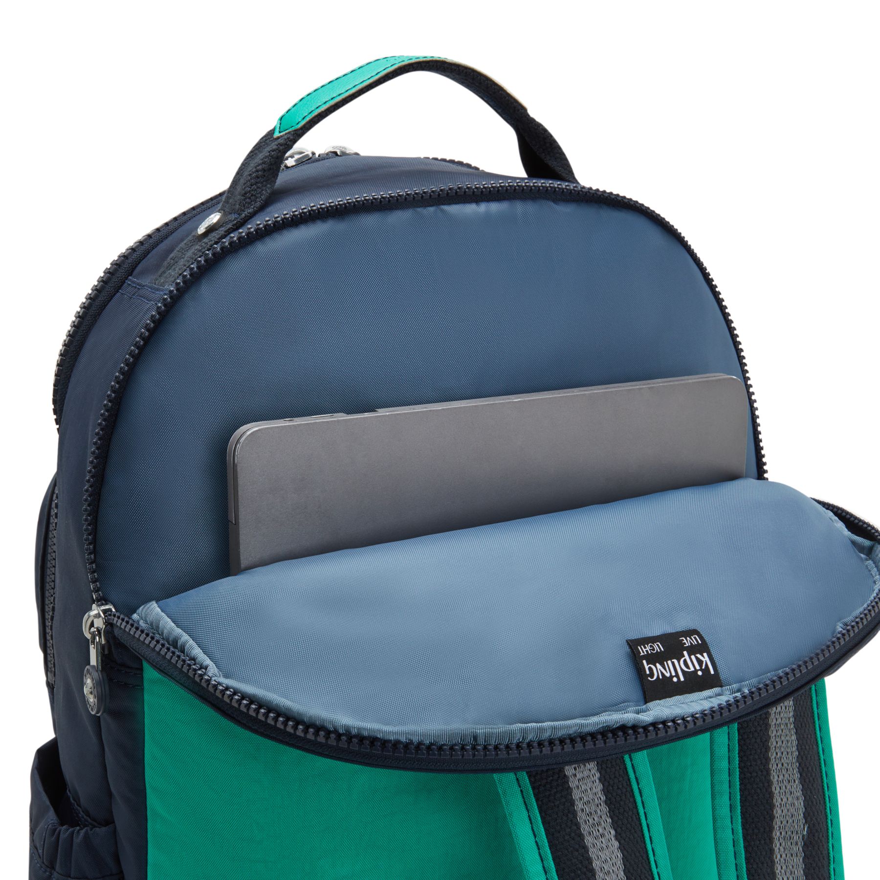 SEOUL LAP Grand sac à dos avec compartiment séparé pour ordinateur portable - Blue Green Block