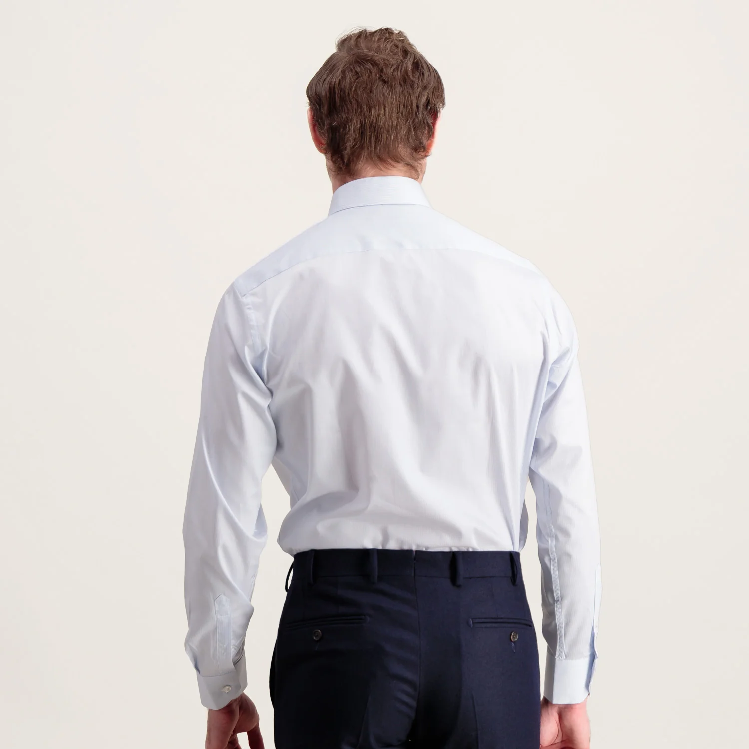 Blue striped twill shirt