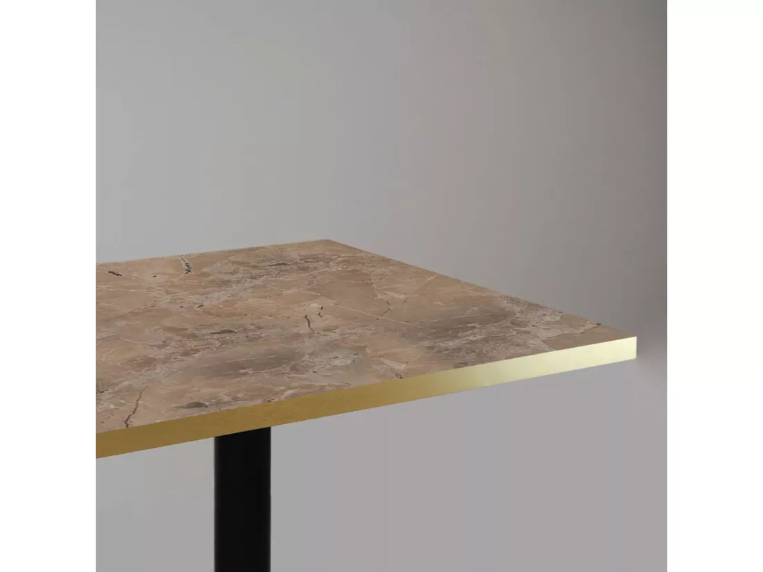 Mange-debout 60 x 60 cm - modèle Milan marbre grec chants laiton