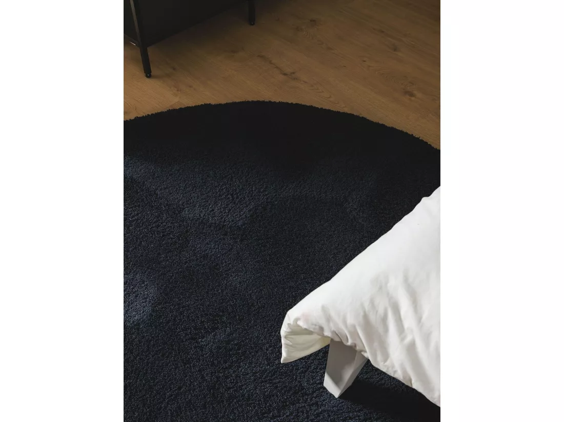 Tapis à poils longs Soda Bleu foncé ø 200 cm rond