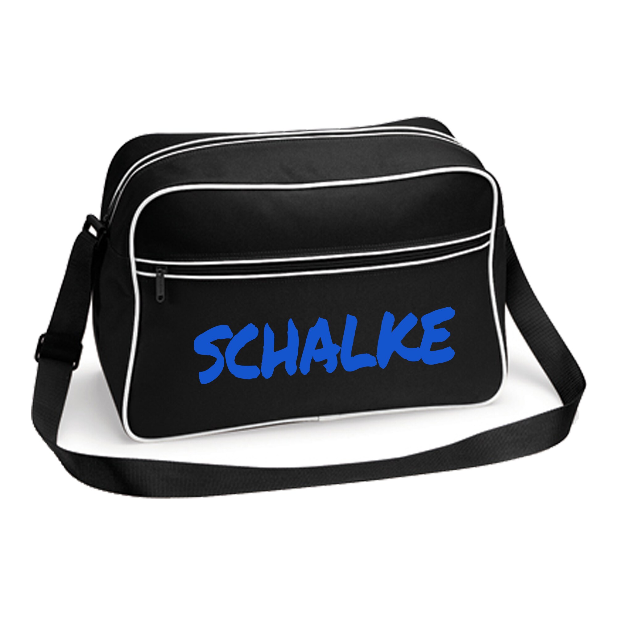 multifanshop® Retrotasche - Schalke - Textmarker - Druck blau