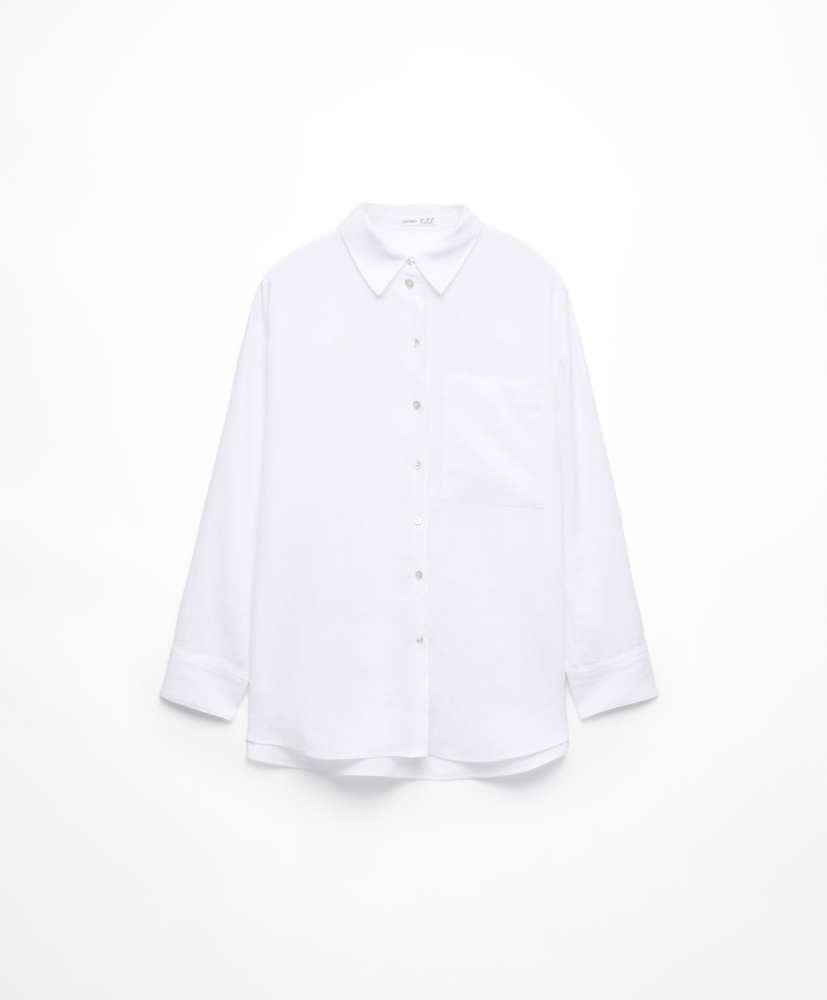 Camisa de manga comprida, 100% linho