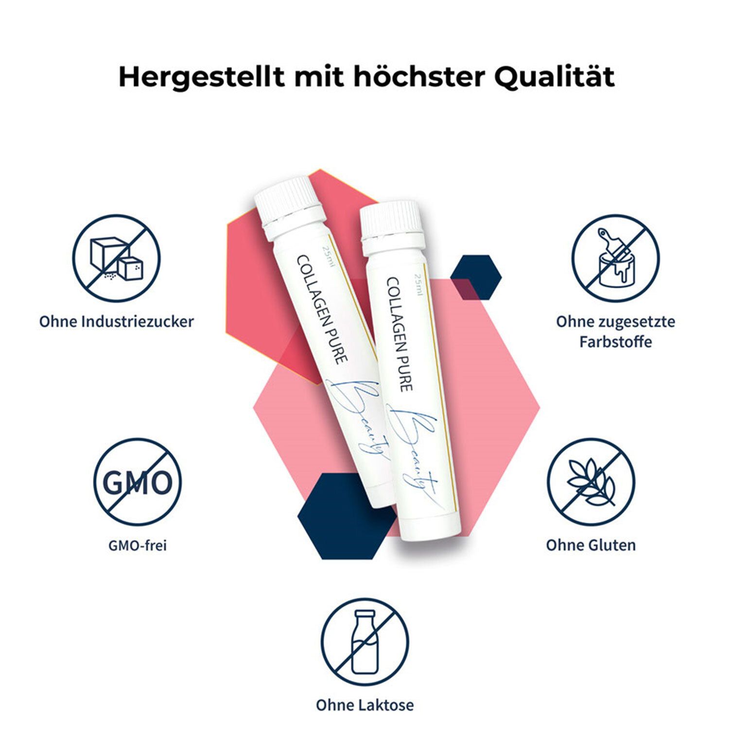 COLLAGEN PURE Beauty 10 g Gold Trinkampullen hochdosiert