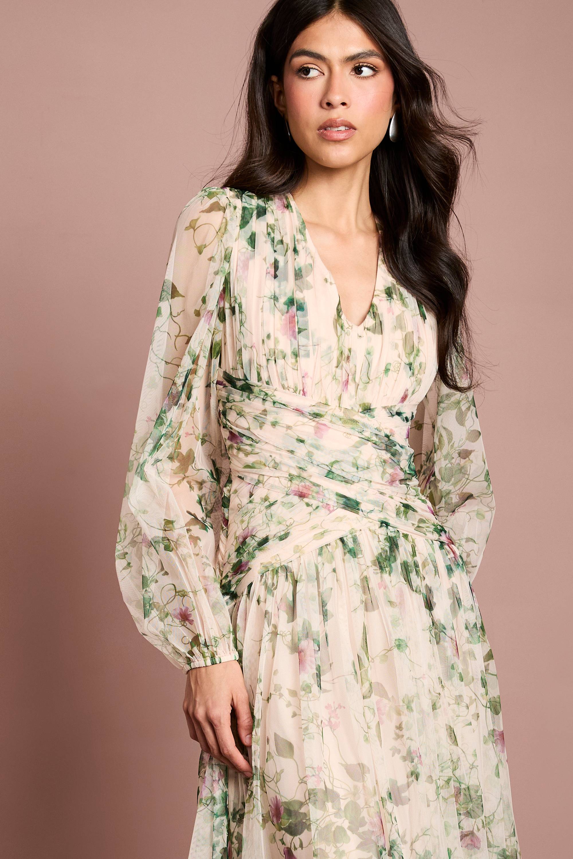 Coast Robe Mi-longue En Mesh À Imprimé Floral