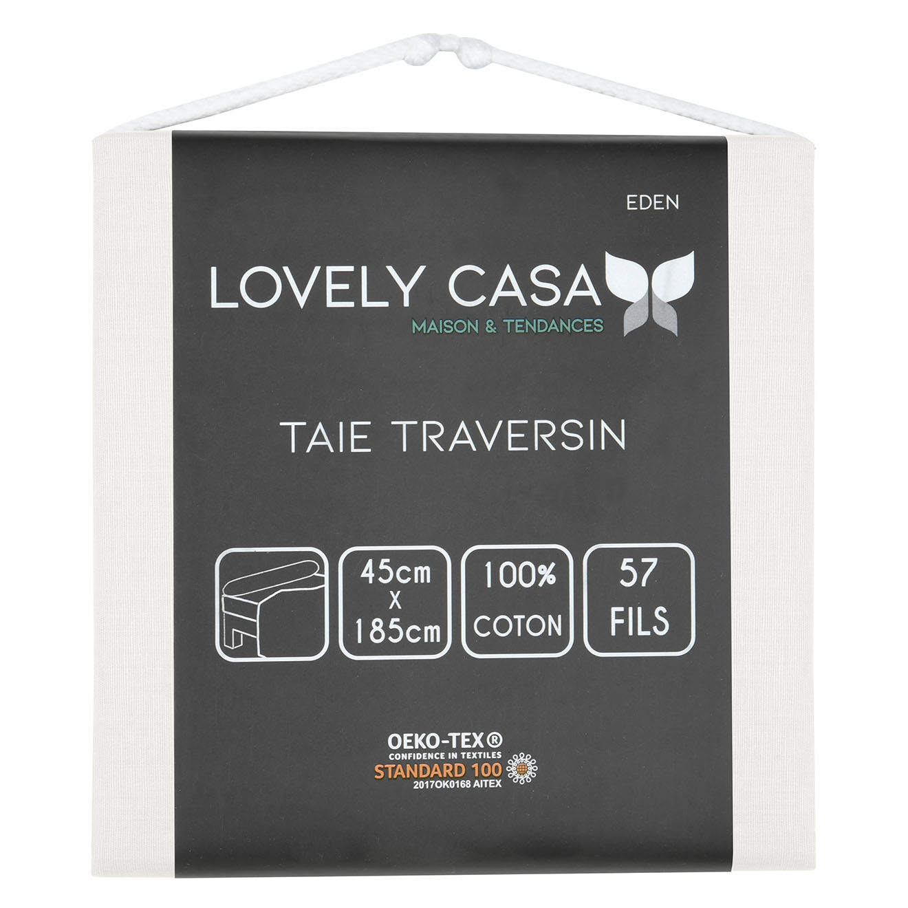 Stof Taie de traversin Eden ivoire - 45x185 cm