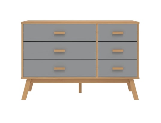 VIDAXL - Armoire à tiroirs olden gris et marron bois de pin solide