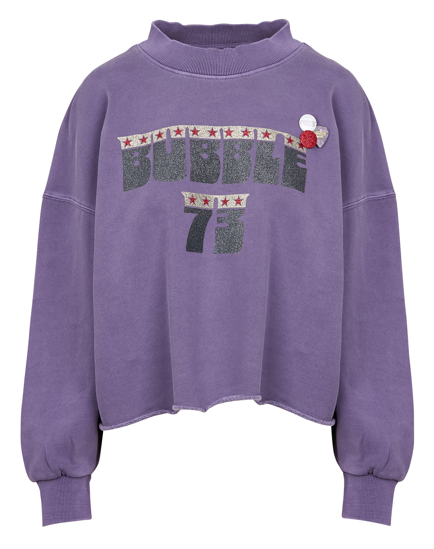 PORTER BUBBLE - Sweat ample col rond sérigraphié en coton | Violet
