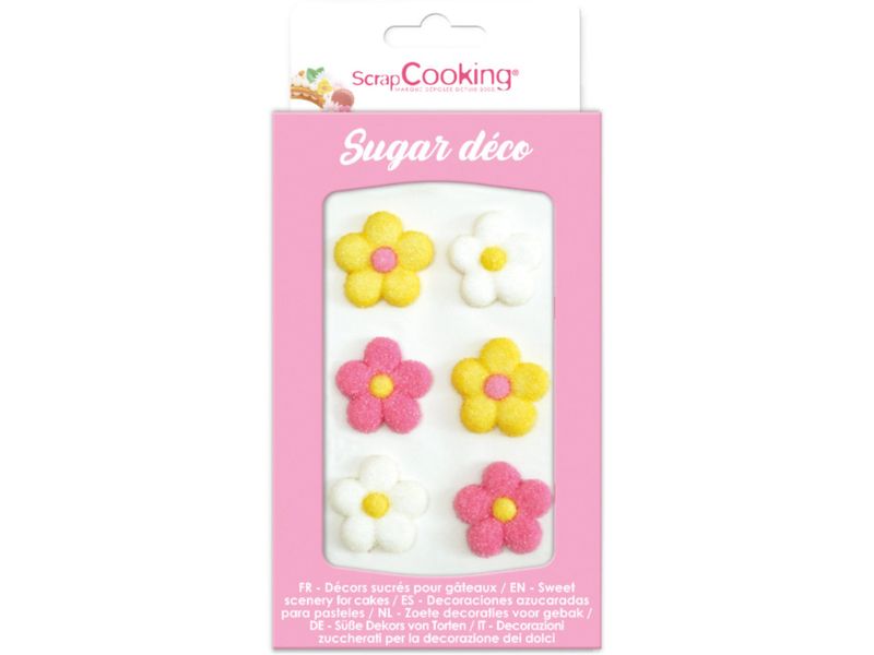 ScrapCooking Zuckerdekore Blumen 6 Stück Blumen süsse Landschaft Dekorationen