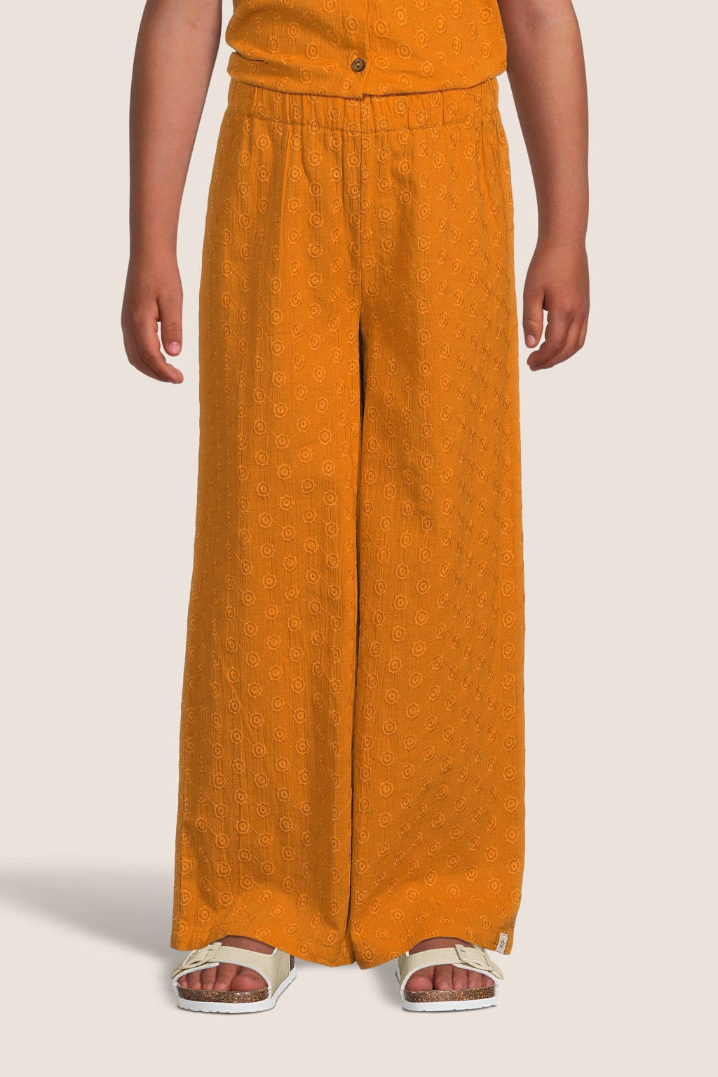 Your Wishes wide leg broek Bar oranjebruin
