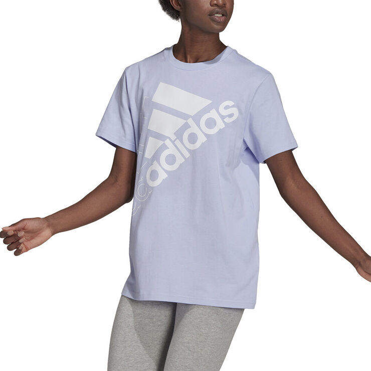 adidas Brand Love Slanted Logo Boyfriend T-shirt Blå