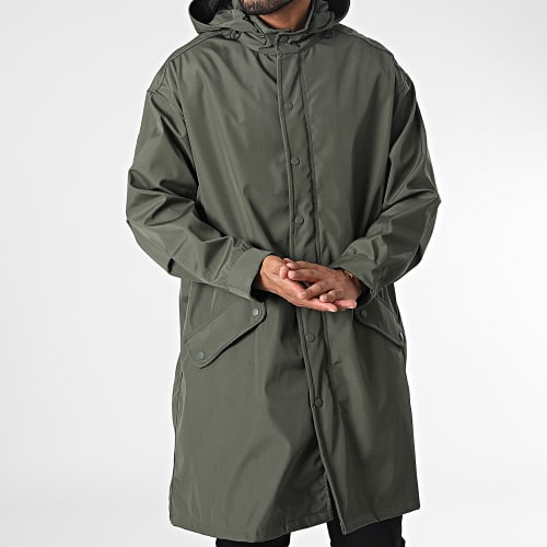 Veste Longue Zippée Capuche JOT-1 Vert Kaki