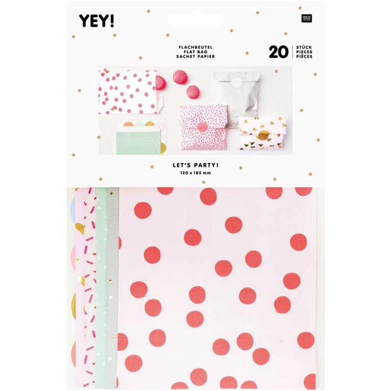 Flachbeutel Set aus Papier inkl. Klebepunkte