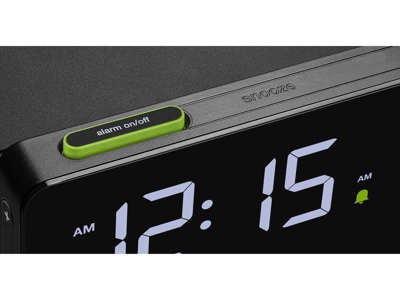 Braun Digitalwecker mit LCD Display 10W Qi Ladefunktion Digitaluhr mit Wecker