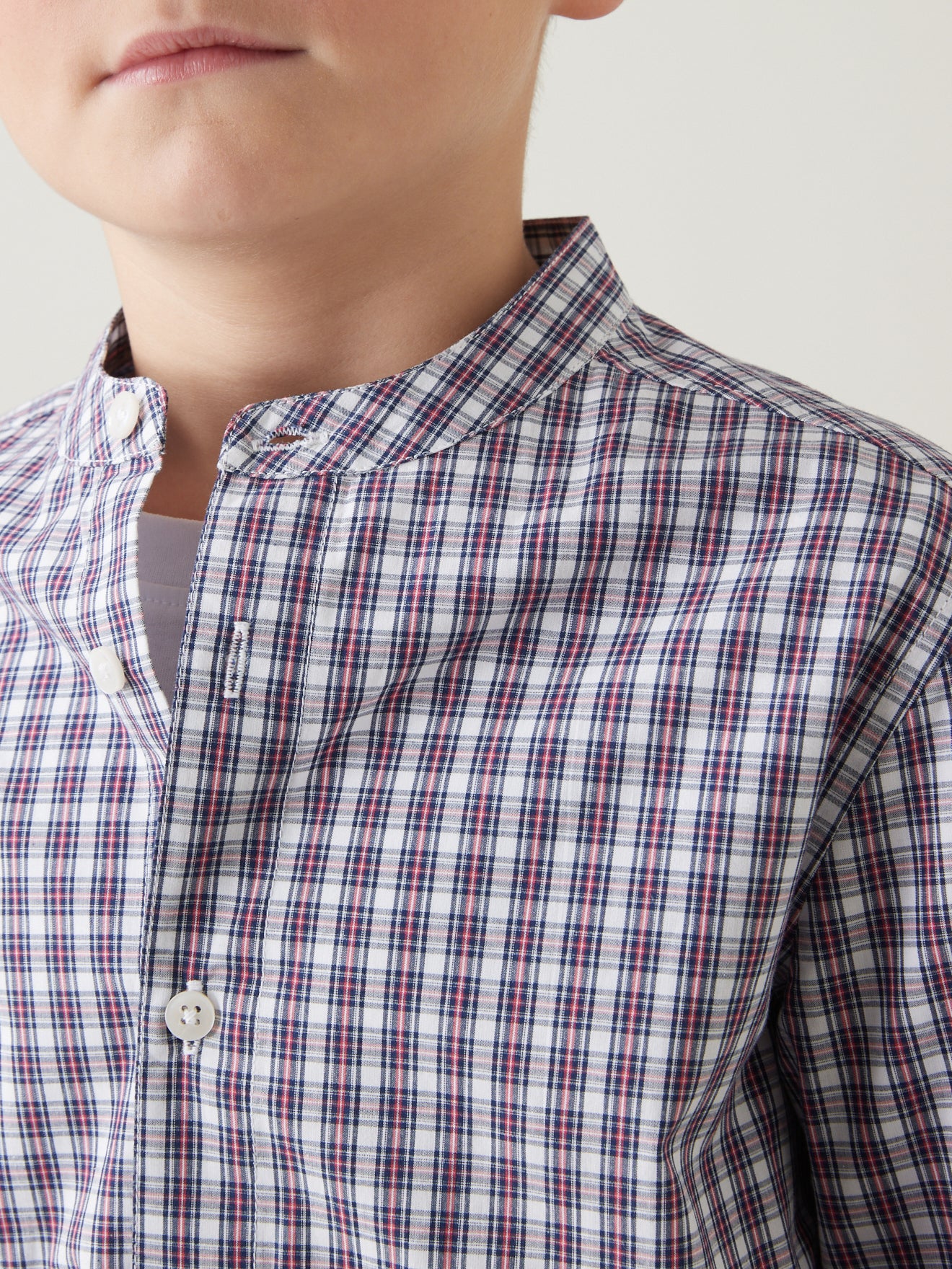 Chemise à carreau Garçon col mao