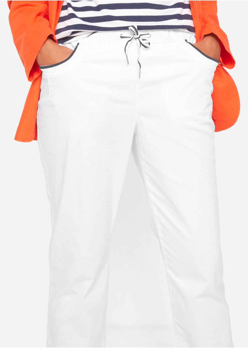 Pantalon paper touch 7/8 en coton avec taille confortable