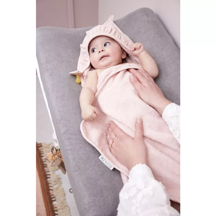 MEYCO Kapuzentuch Frottee Ruffle Soft Pink