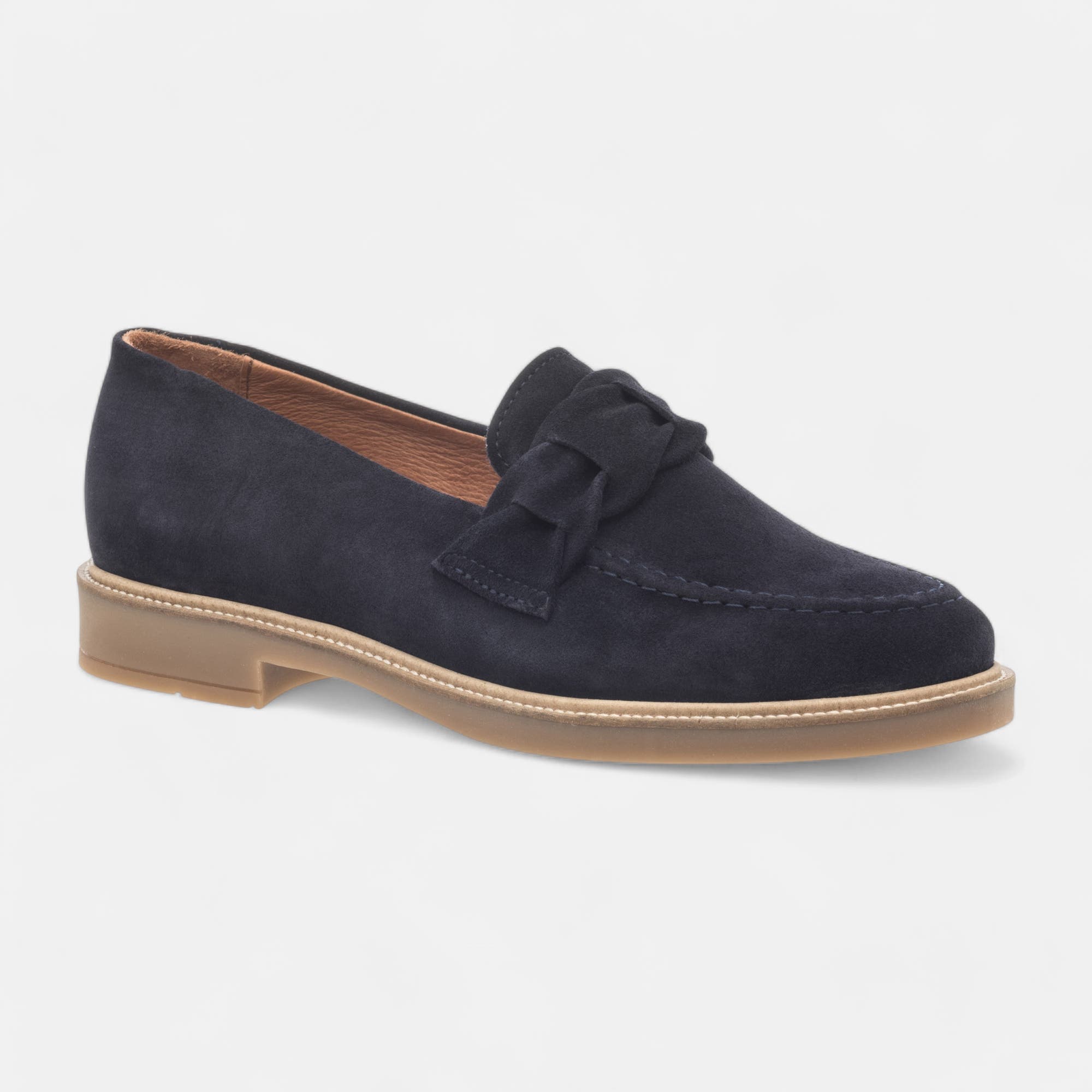 Mocassins Femme en cuir bleu marine