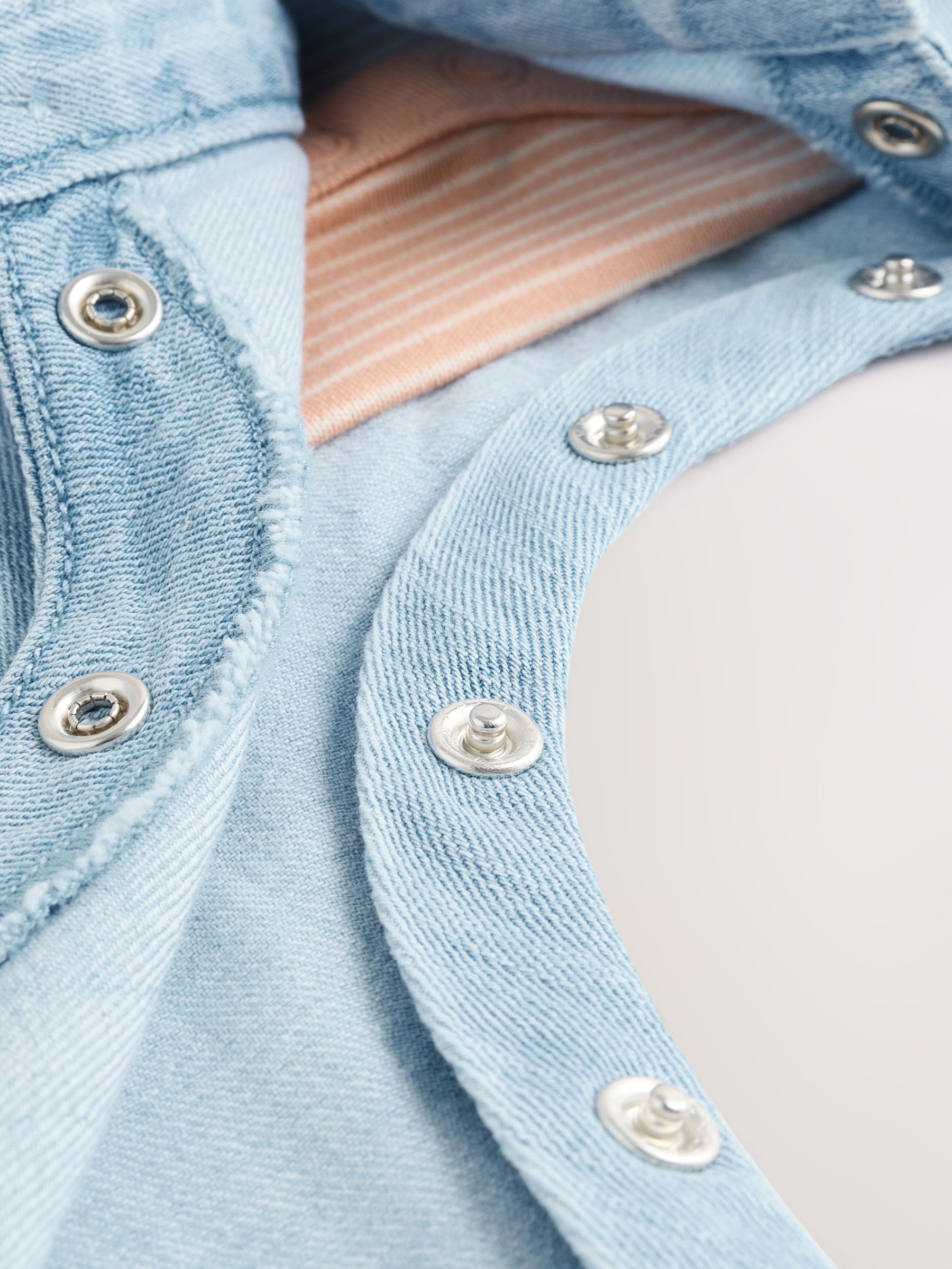 Denimblauw - Babyset van tuinbroek en rompertje (0mnd-2jr)