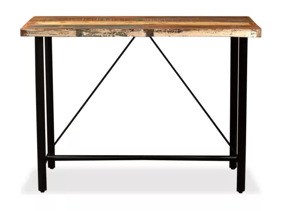 Table de bar Bois massif de récupération 120 x 60 x 107 cm