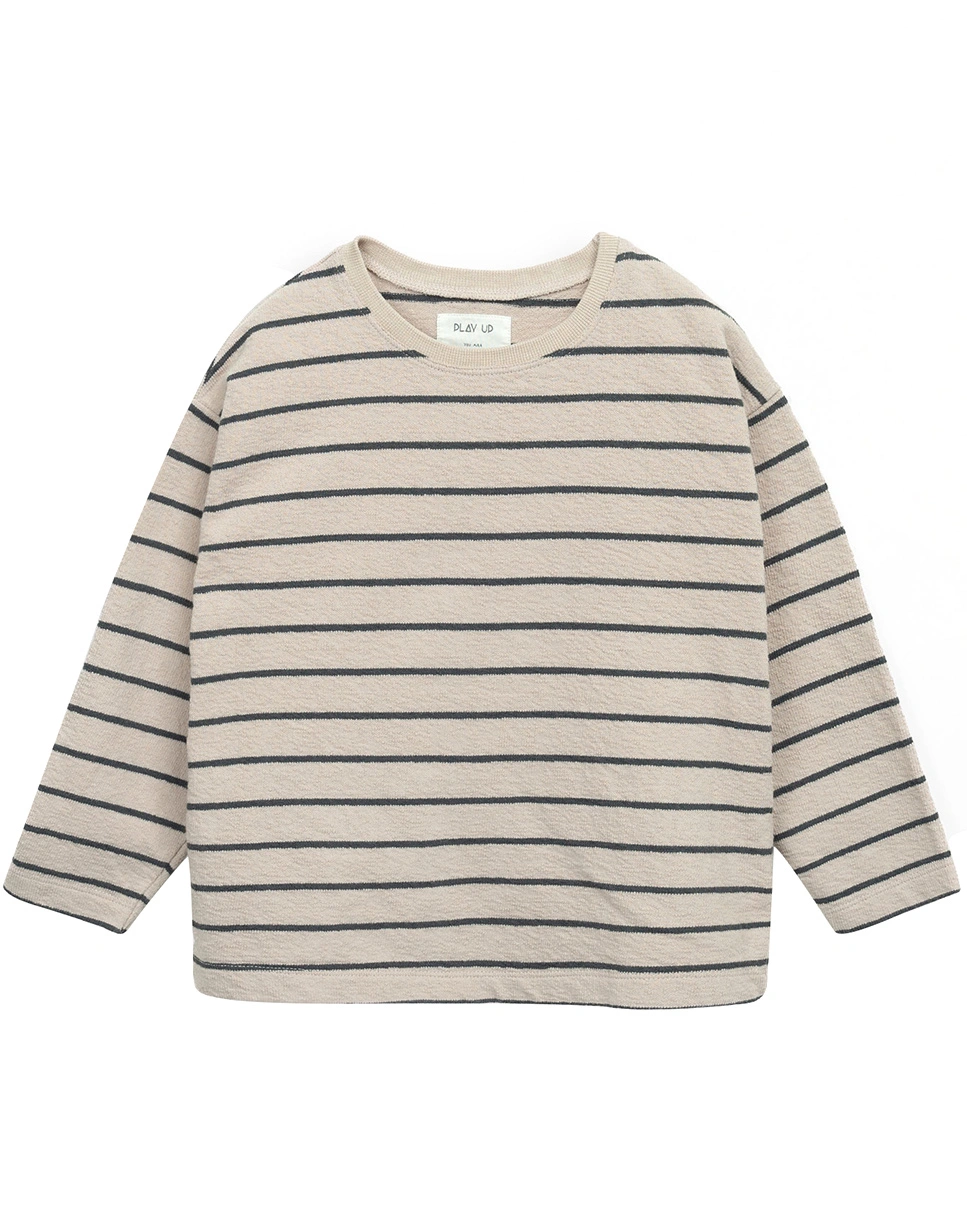 Jersey-Langarmshirt BRUNO STRIPED in hellbraun